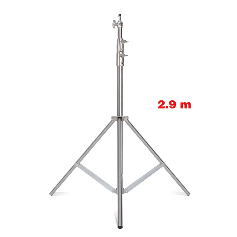 2.8M Stainless Steel Tripod Light Stand – Foldable Magic Leg C-Stand for Spot Light, Softbox, Photography Studio
