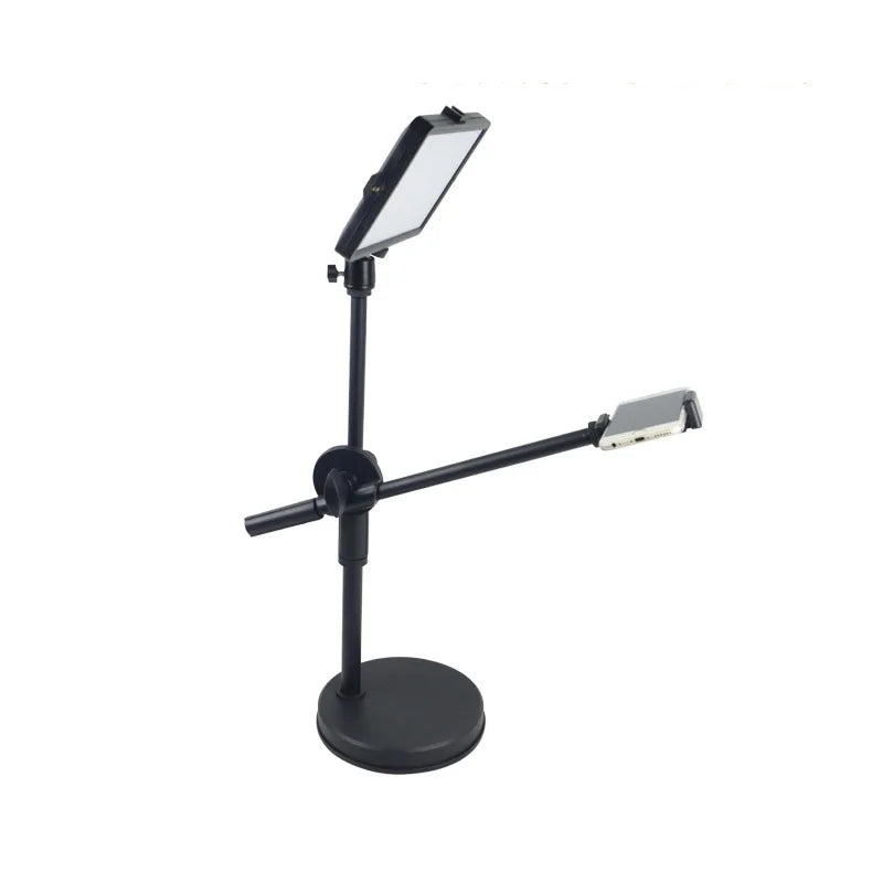 Overhead Tripod with Ring Light and Tabletop Stand, Mobile Phone Holder, Boom Arm for Nail Art and Photography