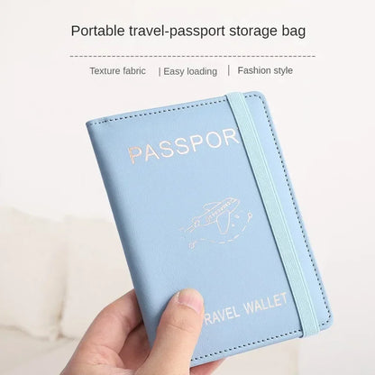 RFID Leather Passport Wallet - Vintage Multi-Function Travel Holder for Men & Women ID Bank Cards Business Accessories