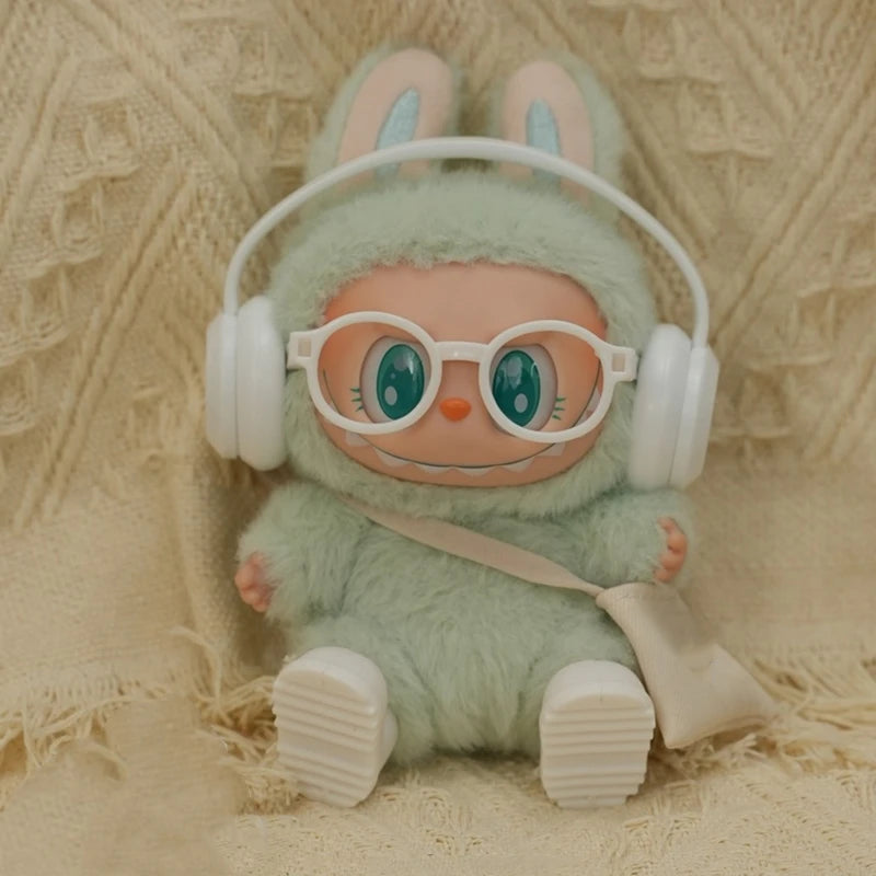 DIY Accessories for Labubu V1 V2 Shoes — Stylish Plastic Headphone Set & Plush Doll Decoration Gift (No Lenses)