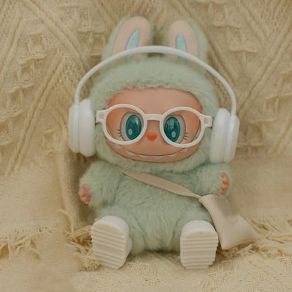 DIY Accessories for Labubu V1 V2 Shoes — Stylish Plastic Headphone Set & Plush Doll Decoration Gift (No Lenses)