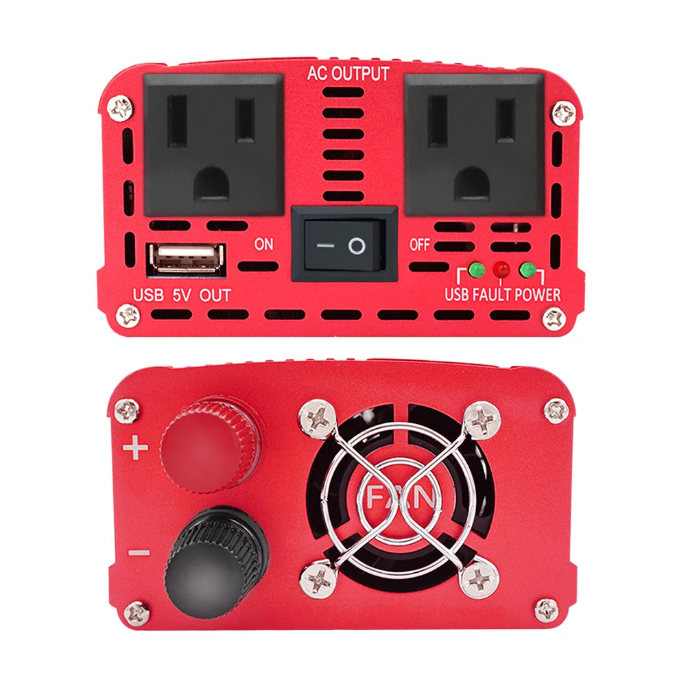 1500W-2600W Car Power Inverter – Portable DC12V to AC110V Charger for Phone, Laptop, Camera with US Socket