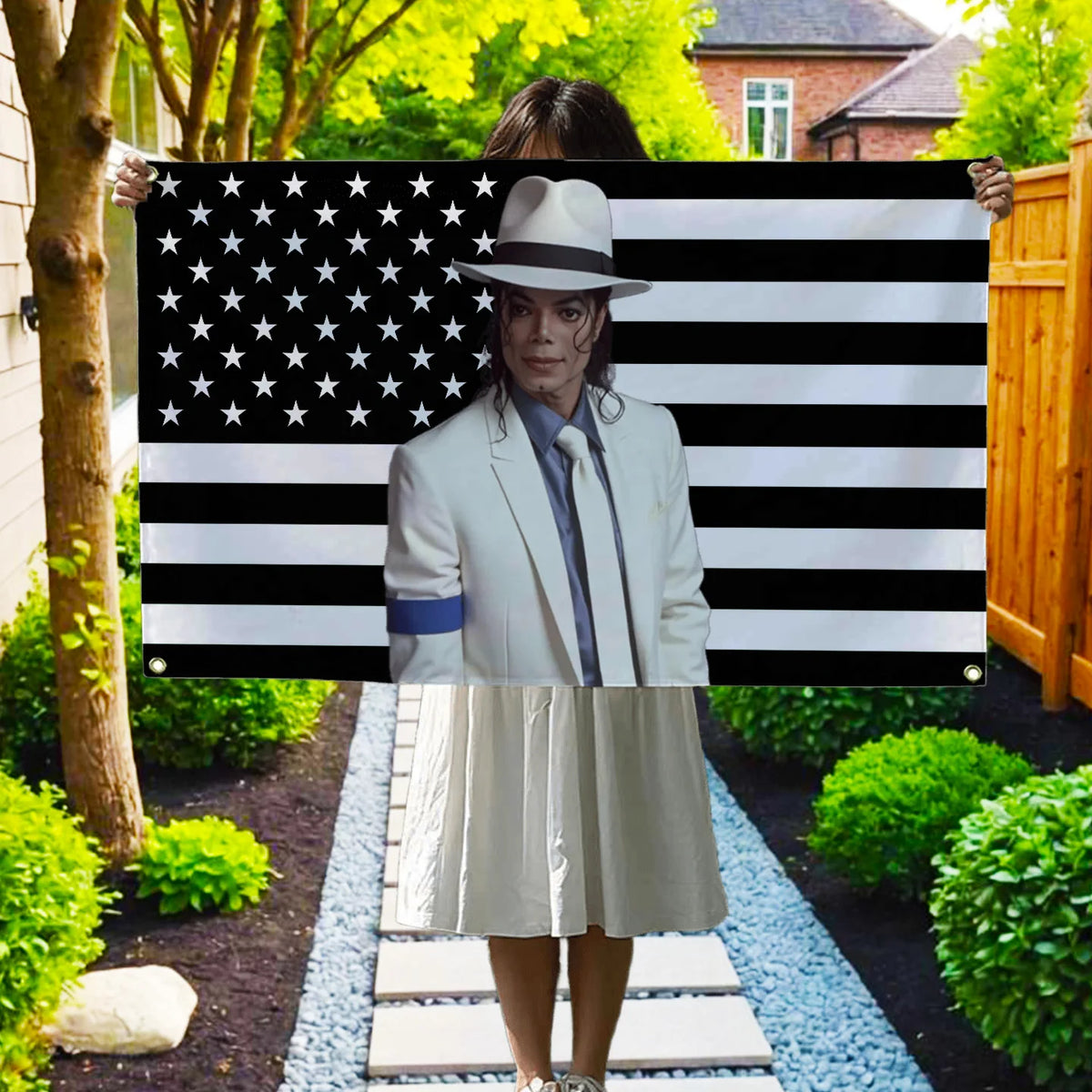 Michael Jackson Black Flag Tapestry - Decorative Wall Hanging for Bedroom, Garage & Home Decor