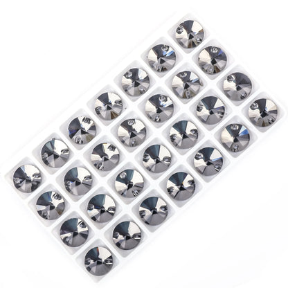 Crystal Rhinestone Flatback Beads - AB Round Shell Gems for DIY Crafts, Clothing & Wedding Decoration