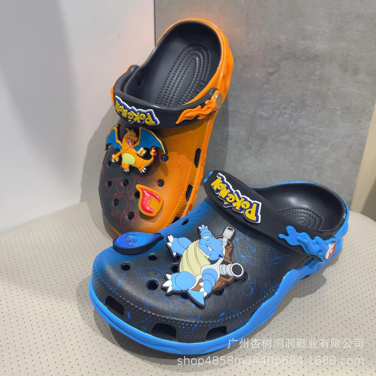 Pokemon Charizard & Blastoise Clogs - Unisex Anime Print Non-Slip Beach Sandals