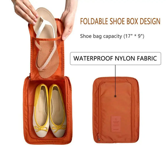 5/1PCS Portable Folding Shoe Bag — Waterproof Travel Storage, Multifunctional Small Shoe Organizer for Beach & Travel