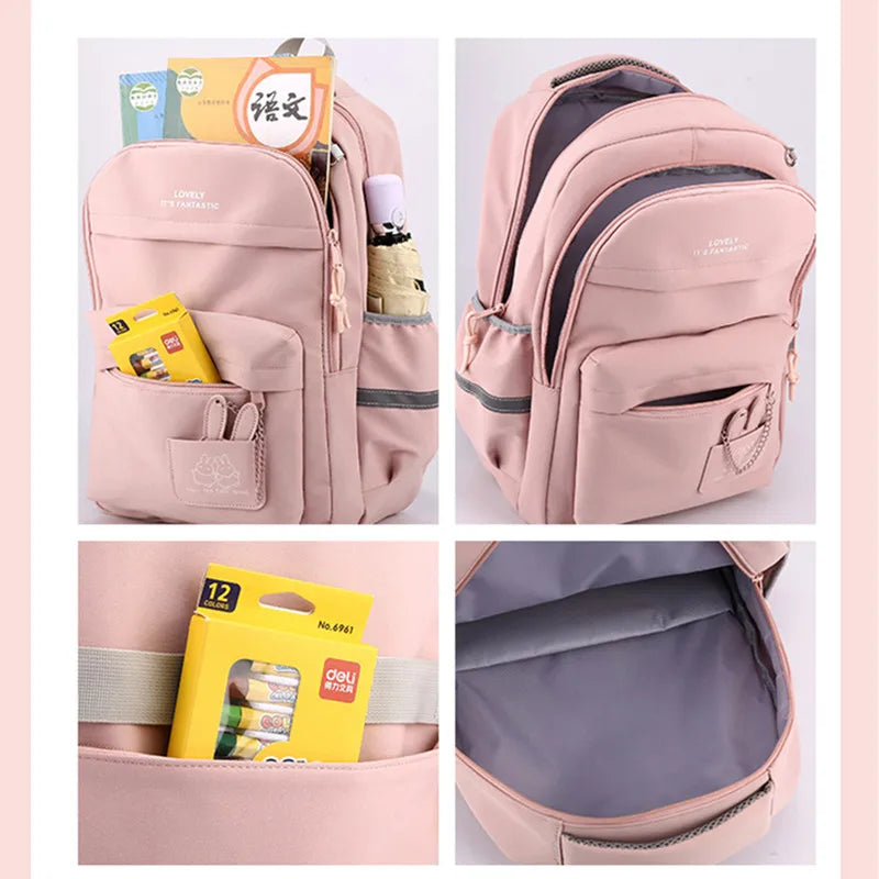 Girls’ School Backpack | Purple & Pink Large Capacity Bookbag for Kids, Primary Students Gift