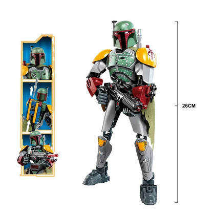 Space Wars Buildable Action Figures — Kylo Ren, Chewbacca, Boba Fett, Jango Fett & General Grievous Toys for Kids (KSZ605/617/326)
