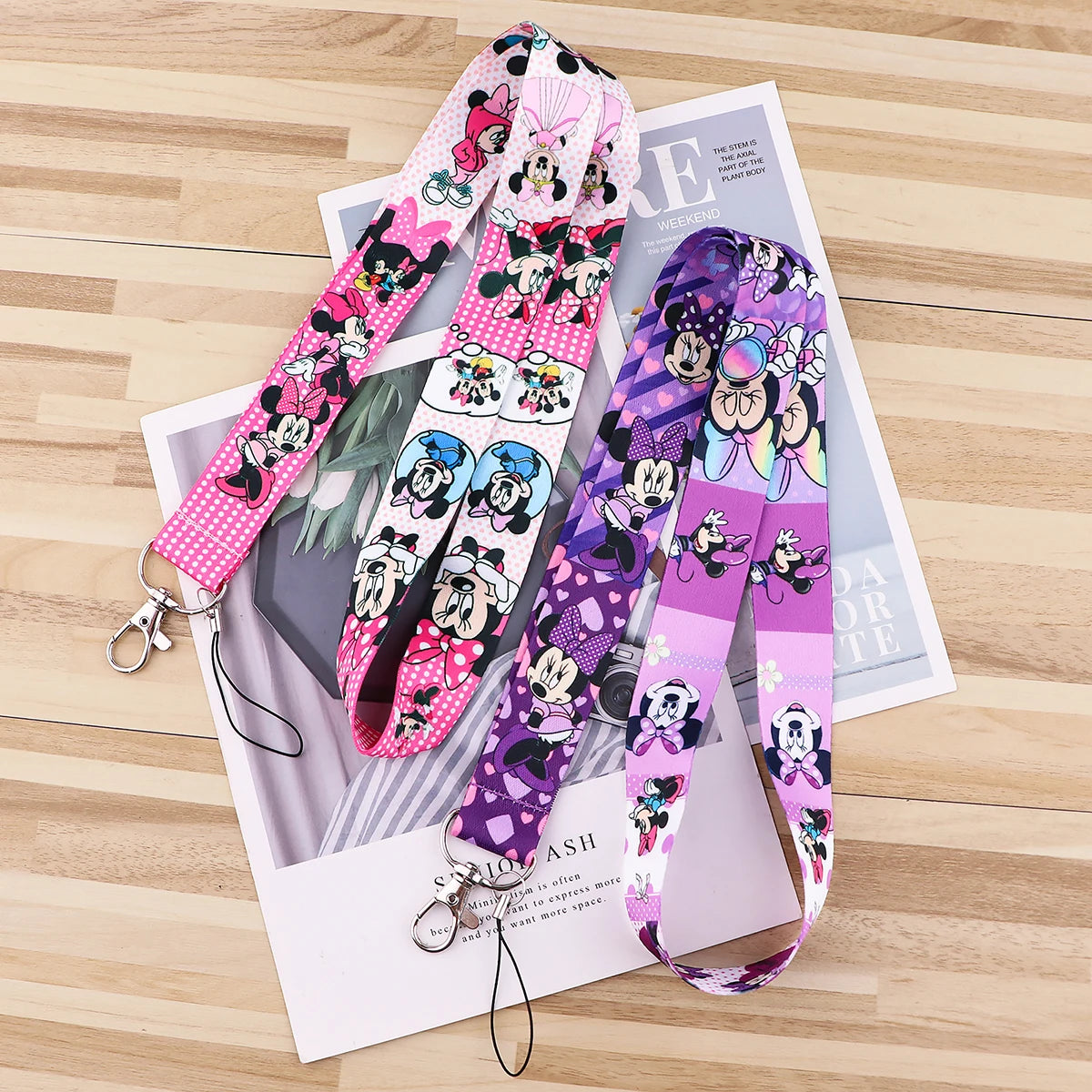 Mickey Minnie Lanyard Strap for Keys – ID Badge Holder, Keychain, Card Pass, Phone Charm Accessory