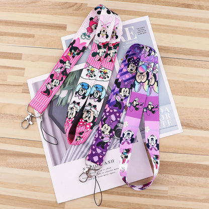 Mickey Minnie Strap Lanyard for Keys – Keychain Badge Holder, ID Card, Credit Card, Mobile Phone Charm Accessories