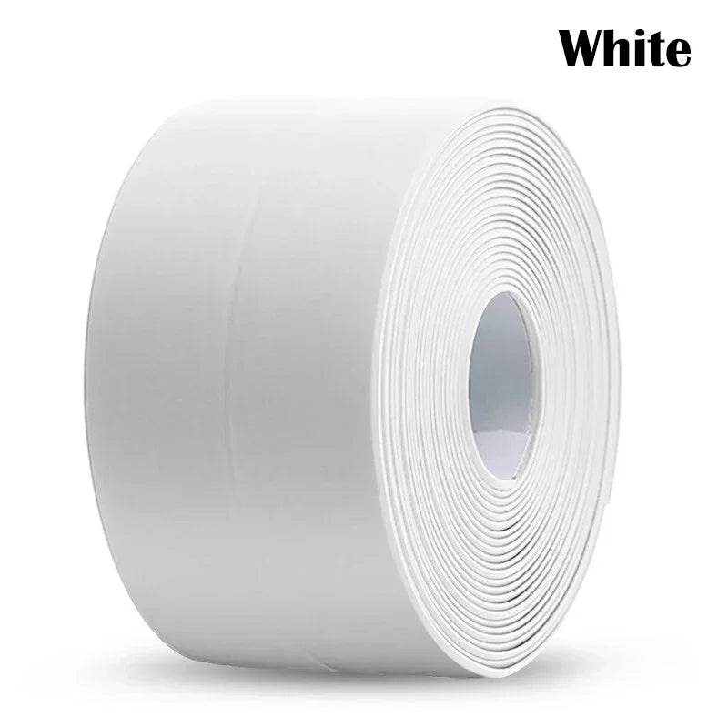 Self-Adhesive PVC Waterproof Sealing Tape for Kitchen & Bathroom – Oil-Proof Sink Edge Caulk Strip for Corner Wall & Toilet Seal Repair Tape