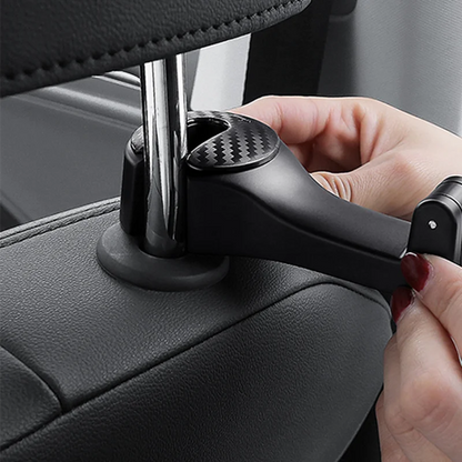 Universal Car Headrest Hooks: 2-in-1 Phone Holder & Seat Back Organizer - Handy Handbag Storage for Car Interior Accessories