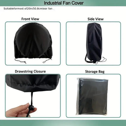 Heavy-Duty Outdoor Fan Cover – Waterproof UV-Resistant Oxford Fabric Dustproof Universal Industrial Protector