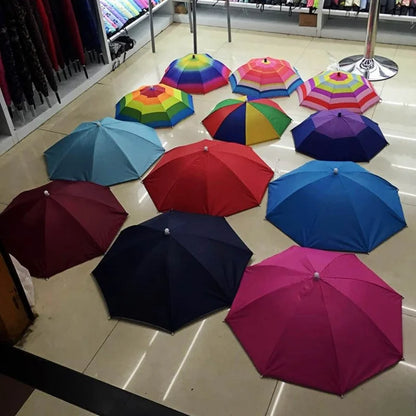 Foldable Outdoor Umbrella Hat: Sun Cap Headwear for Women and Men - Perfect for Fishing, Camping, and Beach