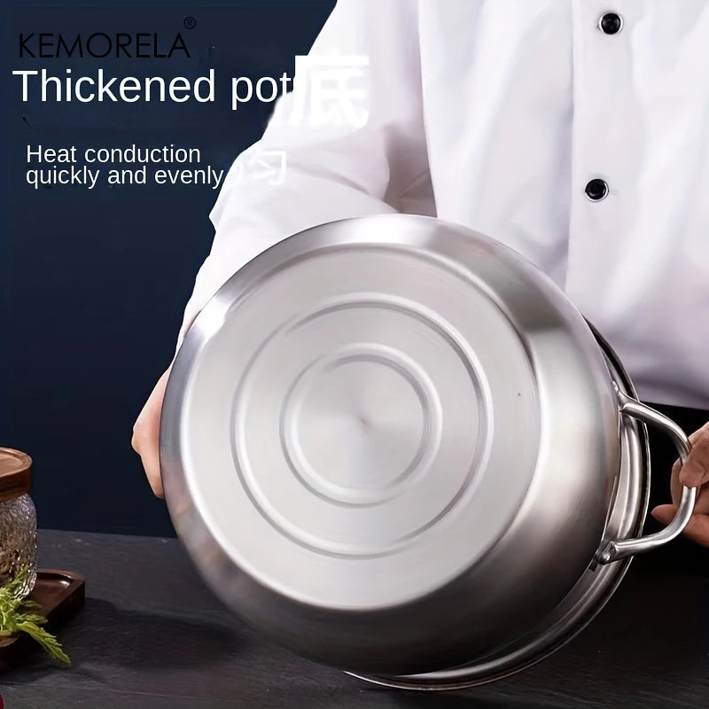 Large Stainless Steel Soup Pot – Universal Cooking Pot for Noodles, Stew & Chicken Soup