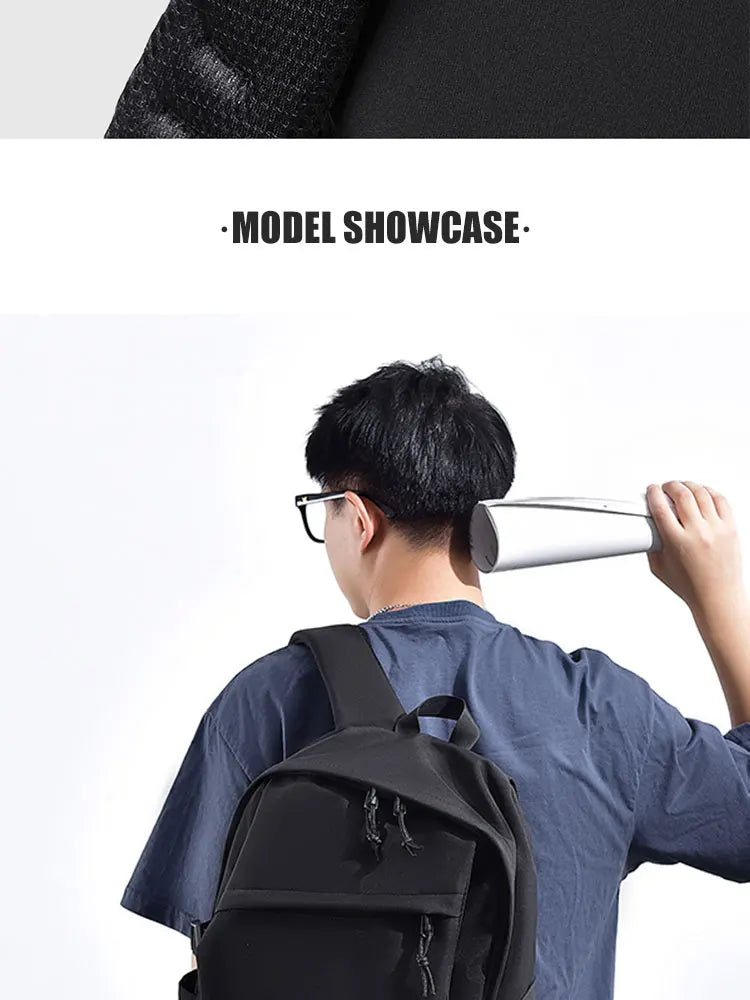 15 Inch Polyester Waterproof Men’s Backpack – Simple, Fashionable Student & Couple Computer Bag