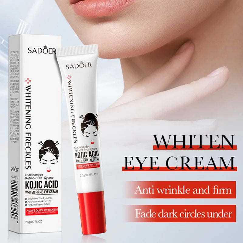 SADOER Kojic Acid & Retinol Eye Cream – Anti-Dark Circles, Eye Bag Removal, Moisturizing & Firming Skin Care