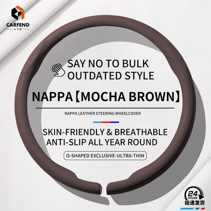 Ultra-Thin Car Steering Wheel Cover - Universal All-Season Anti-Slip Suede Interior Accessory