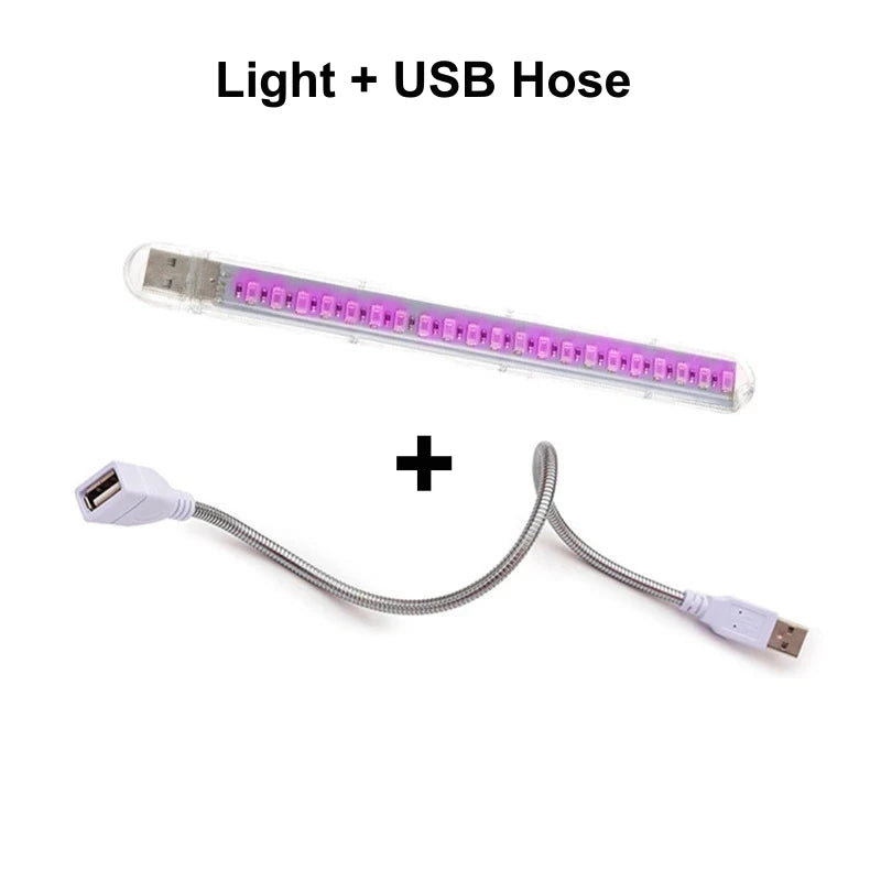 Portable Full Spectrum LED Grow Light — Red & Blue Phytolamp USB for Indoor Plants, Greenhouse, Vegetables & Hydroponics
