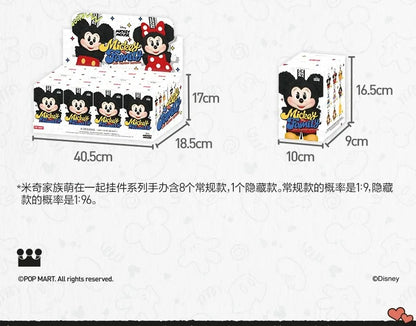 Original Pop Mart Mickey Family Keychain — Cute Vinyl Figure Blind Box for Kids & Collectors