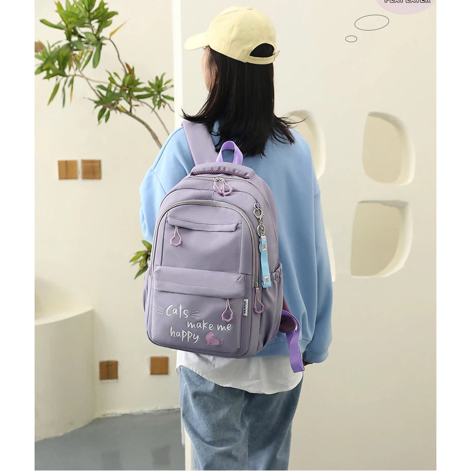 Pink Girl School Backpack – Ideal for Teenagers, Women, and Children – Primary and High School Bag, Class Backpack for Teens and Kids