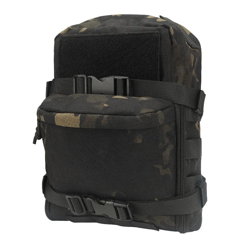 Mini Tactical Hydration Backpack - 1000D Nylon Outdoor Water Bladder Carrier with Zipper Pouch, Ideal for Hunting and Sports