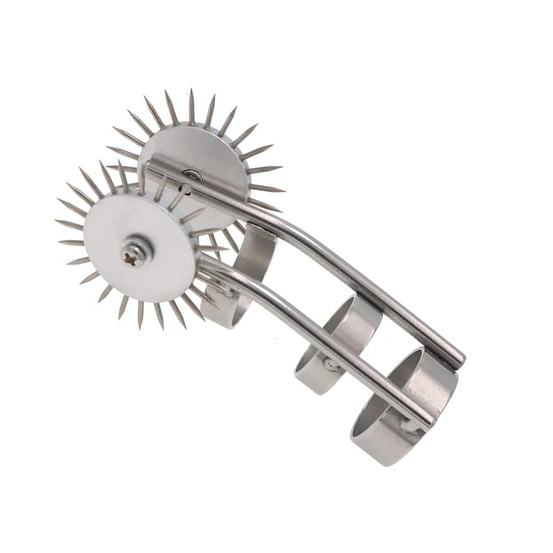 Stainless Steel Fetish Finger Needles Wheel — BDSM Wartenberg Pinwheel for Erotic Stimulation, Adult Sex Toy for Couples