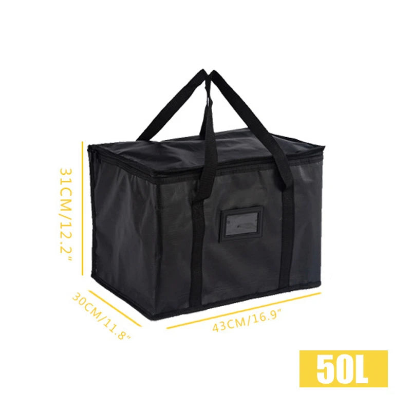 Portable Large Insulated Food Delivery Bag – Thermal Pizza & Takeaway Cooler, Warm Food Storage Tote for Camping, Picnic & Drink Carrier Bag