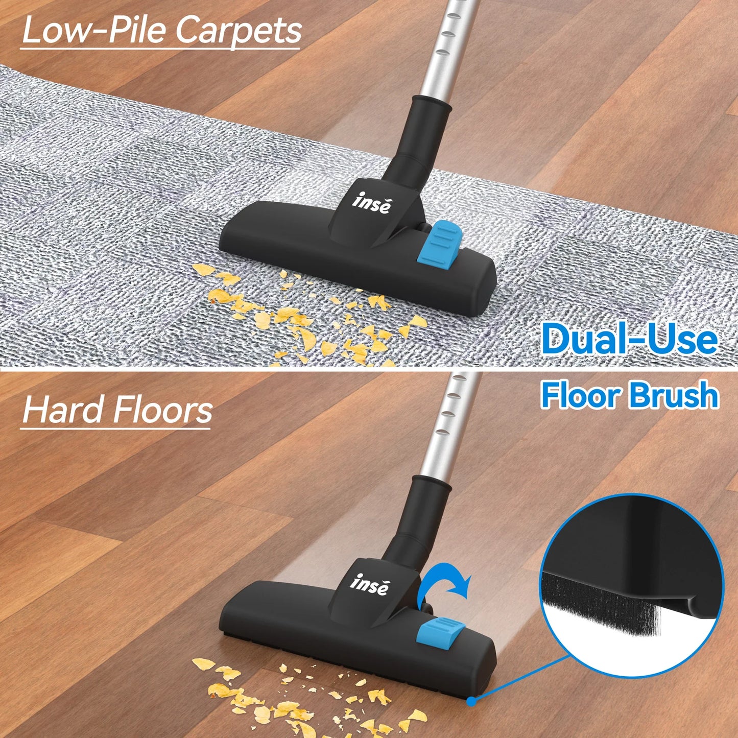 INSE I5 Corded Vacuum Cleaner – 18Kpa Suction, 600W Motor, Stick & Handheld for Home, Pet Hair, and Hard Floors