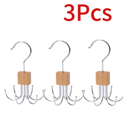 360° Rotating Metal Belt Hanger — Durable Organizer for Belts, Scarves, Bras & Ties, Home & Dorm Storage