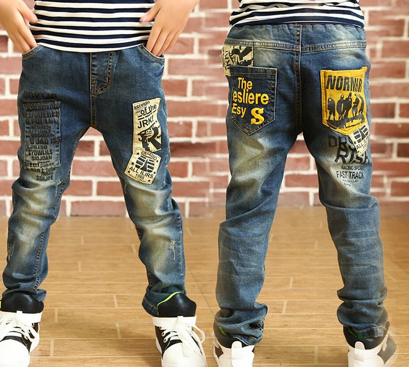 Kids Boys Skinny Jeans - Classic Denim Casual Pants for Ages 5-13