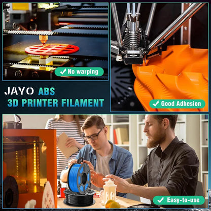 JAYO ABS 3D Printer Filament 1.75mm – High Toughness 1KG/Roll, Available in 1/2/3/5/10 Rolls