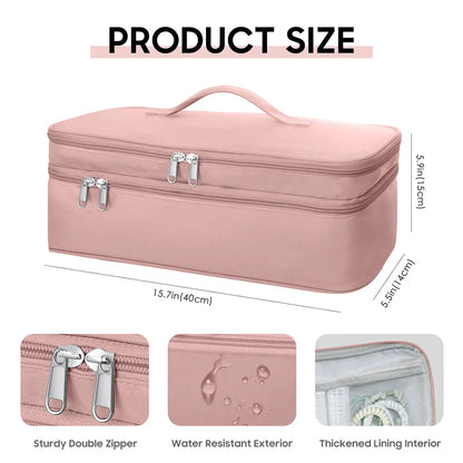 Portable Double-Layer Hair Dryer Travel Case – Storage Bag for Dyson, Shark FlexStyle & Attachments Organizer Carrying Case