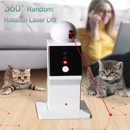ATUBAN Automatic Cat Laser Toy: Random Moving Interactive Red Dot Exercising Toy - Ideal for Indoor Cats, Kittens, and Dogs