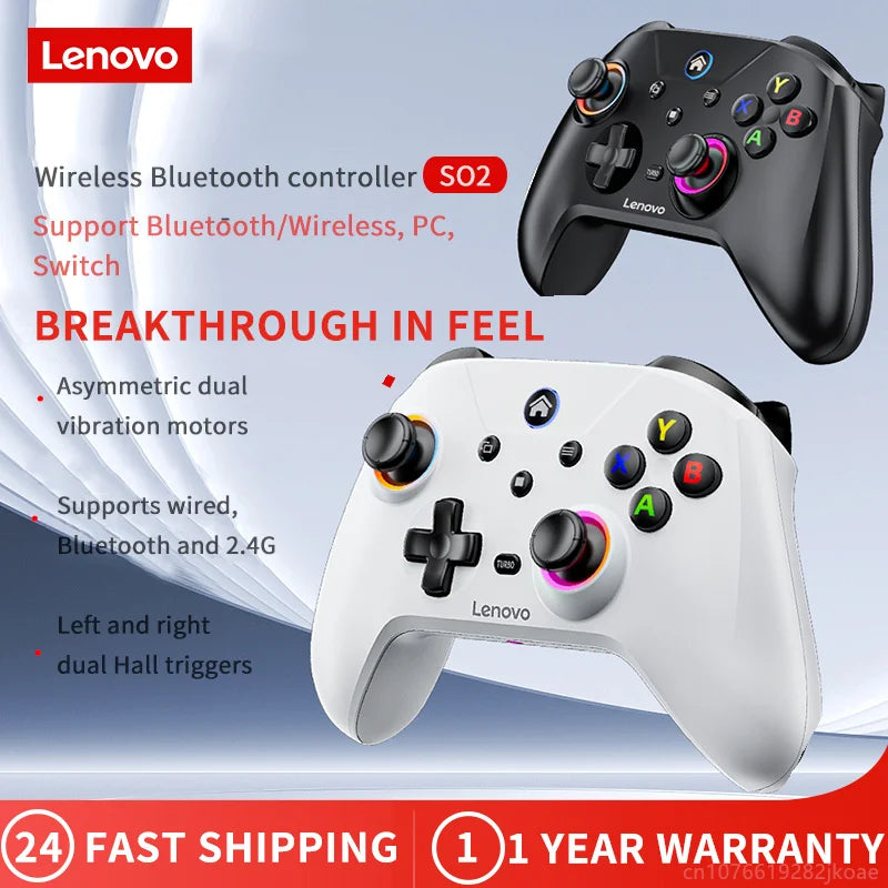 Lenovo S02 Wireless Bluetooth RGB Controller - Multi-Function Gamepad for Nintendo Switch OLED, Switch Lite, PC & Mobile