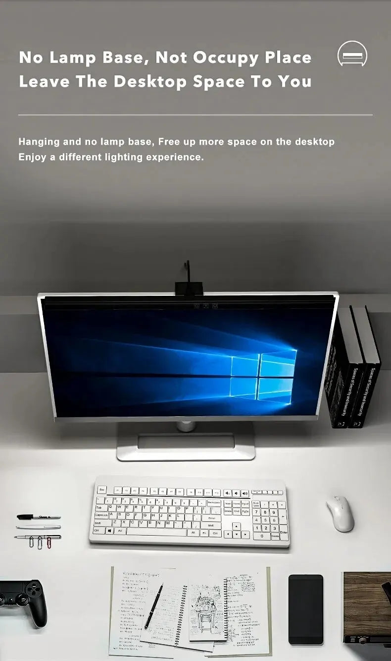 LED Monitor Light Bar Desk Lamp – 33cm & 50cm USB-Powered Dimmable Screen Light for Office & Reading