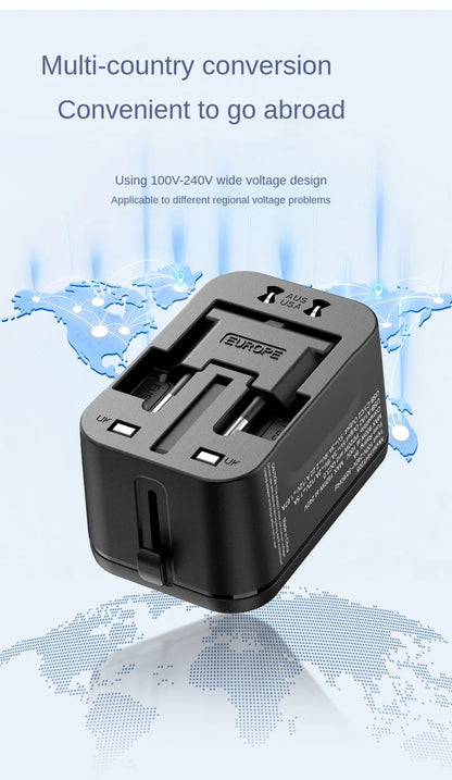 GaN Fast Charger Adapter — Multi-Port Global Travel Converter for Worldwide Use