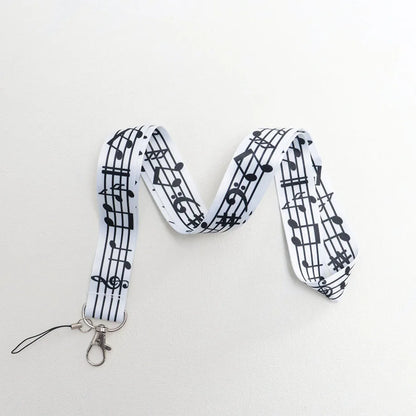 Musical Notes Lanyard - Neck Strap for Keys, ID Cards, Phone & Key Ring Accessories