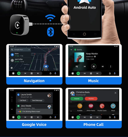 EKIY 2-in-1 Wireless CarPlay & Android Auto Adapter — AI Smart Box for Cars with Wired CarPlay Support