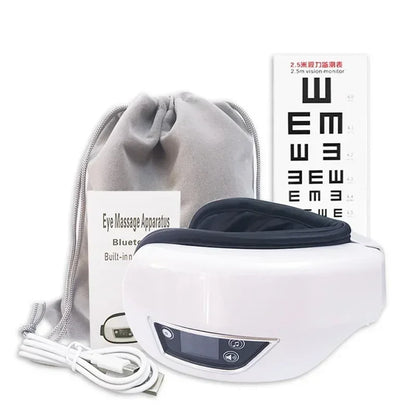 6D Rechargeable Eye Massager – Vibrating Hot Compress with Bluetooth Music for Relaxation, Sleep Improvement & Eye Care
