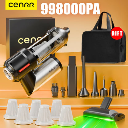CENRR Powerful Mini Car Vacuum Cleaner 998000PA – Cordless Portable Handheld Cleaner & Home Appliance Blower