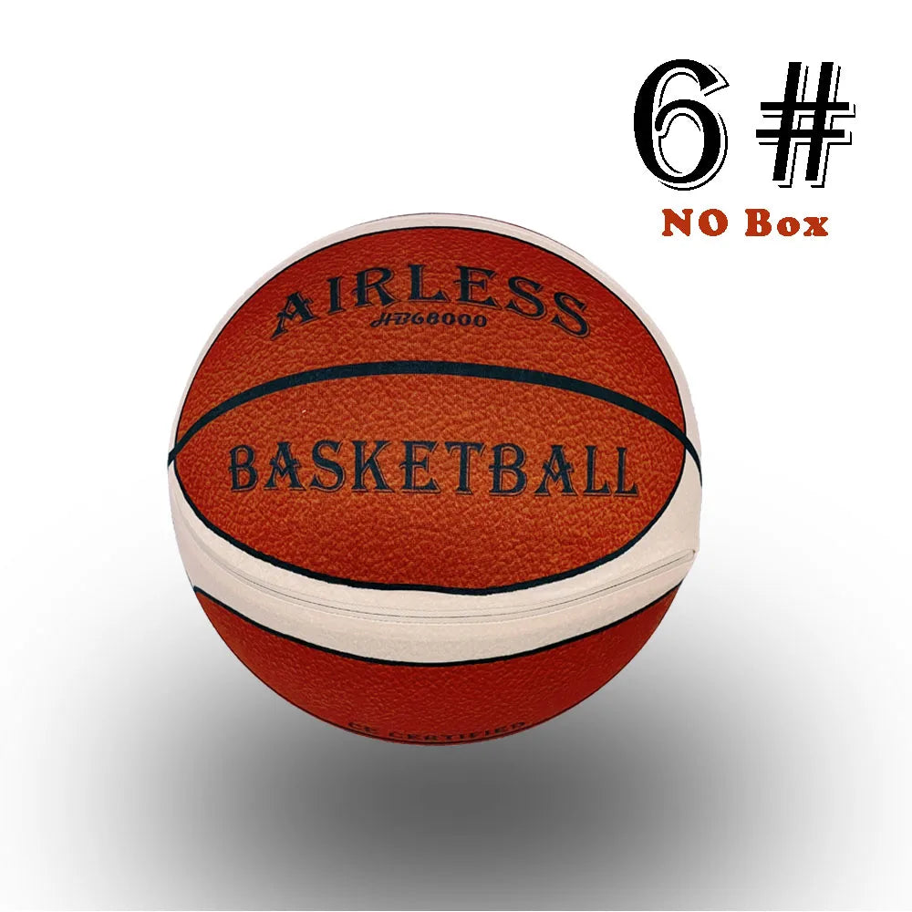 Silent Foam Basketball – Size 7/6/5, Indoor Grooved Airless Quiet Dribbling Training Ball Gift