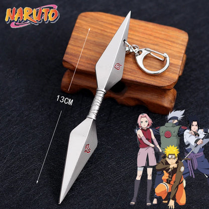 Anime Naruto Weapon Keychain Set – Metal Models of Asuma, Zabuza Sword, Kisame, Hidan, Minato Kunai & Flying Thunder God Cosplay Toys for Boys