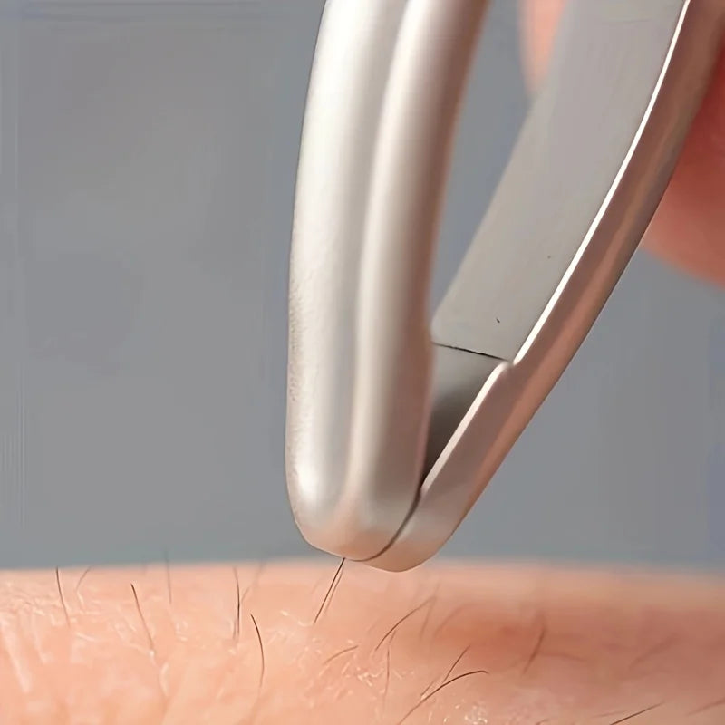 Premium Round Head Tweezers - Precision Eyebrow, Facial Hair & Beard Removal Tool