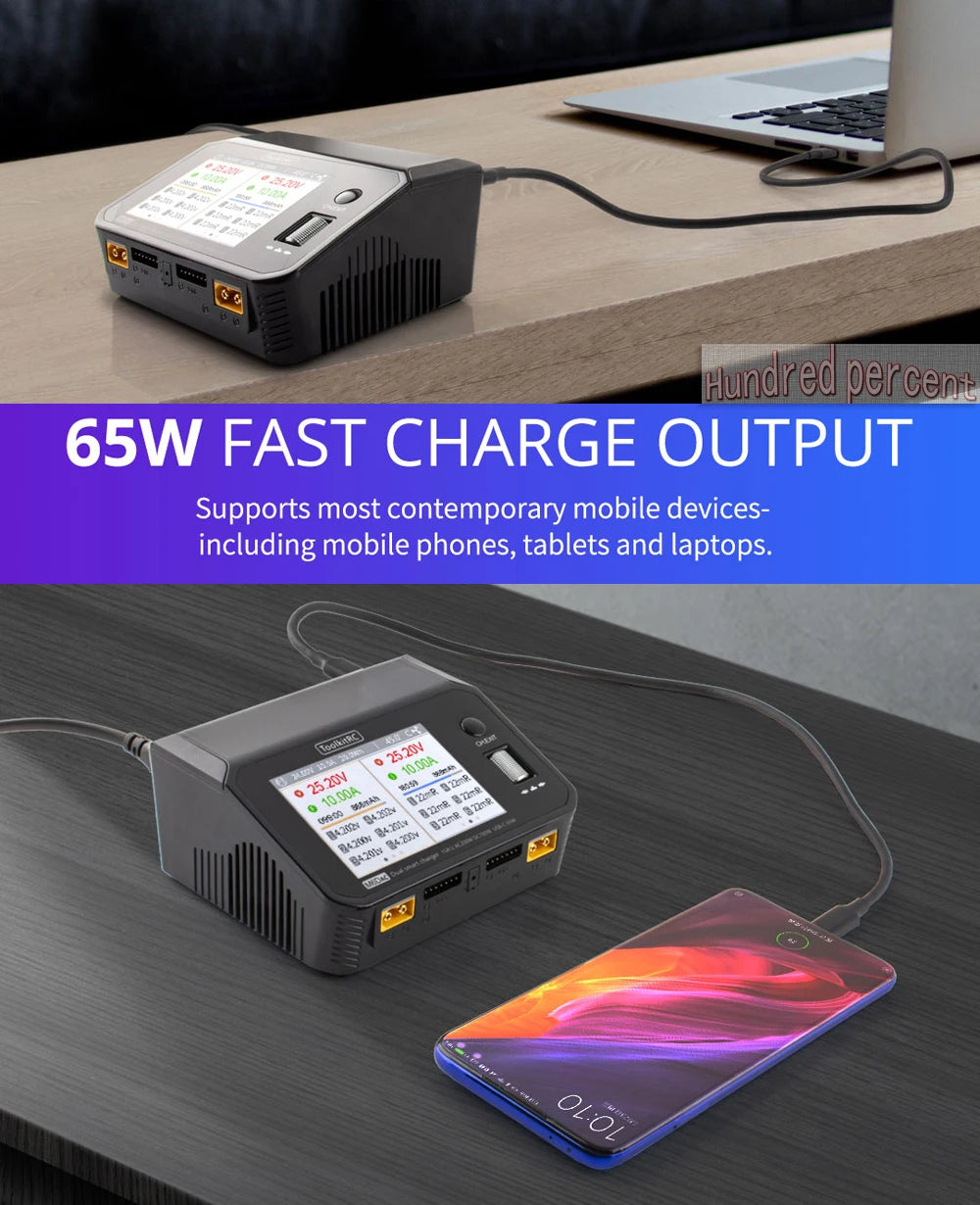 ToolkitRC M6DAC Dual Channel Smart LiPo Battery Charger – 200W AC, 350W DC x2, 15A for 1-6S LiHV PD 65W Discharger