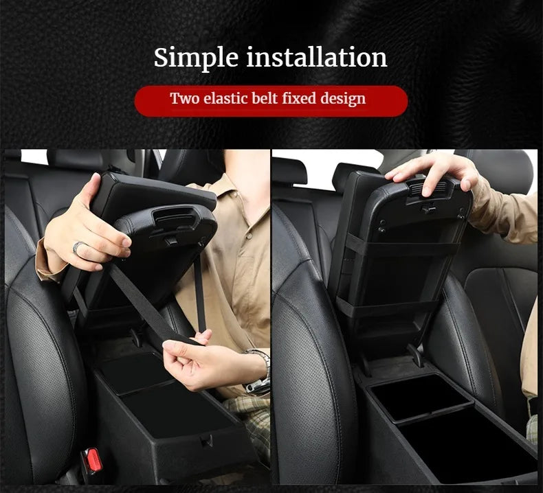 PU Leather Car Armrest Pad – Universal Heightened Center Console Cushion, Comfortable Armrest Cover (31cm x 20cm x 4.5cm)