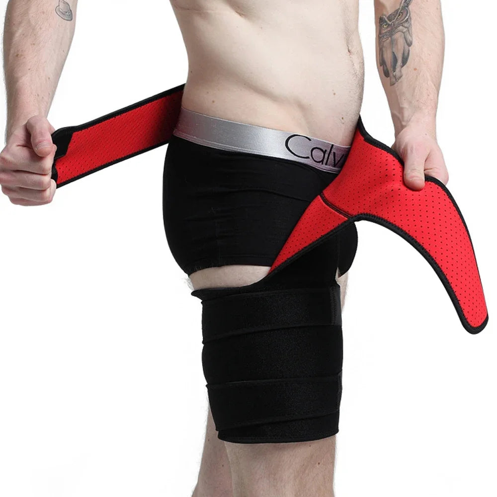 Hip Brace Thigh Compression Sleeve – Groin & Hamstring Support Wrap for Sciatica, Quad Strains & Hip Pain Relief