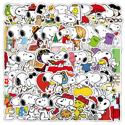 100PCS Snoopy Cartoon Stickers - Cute Anime Decals for Phones, Laptops, Notebooks, Suitcases & Fridges