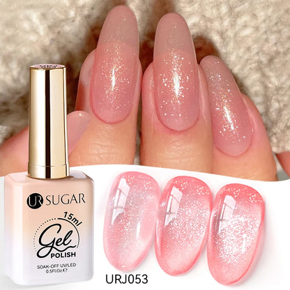 UR SUGAR 15ml Jelly Milky White Gel Polish – Translucent UV Soak Off Nail Art Varnish Semi-Permanent Fashion Nail Color