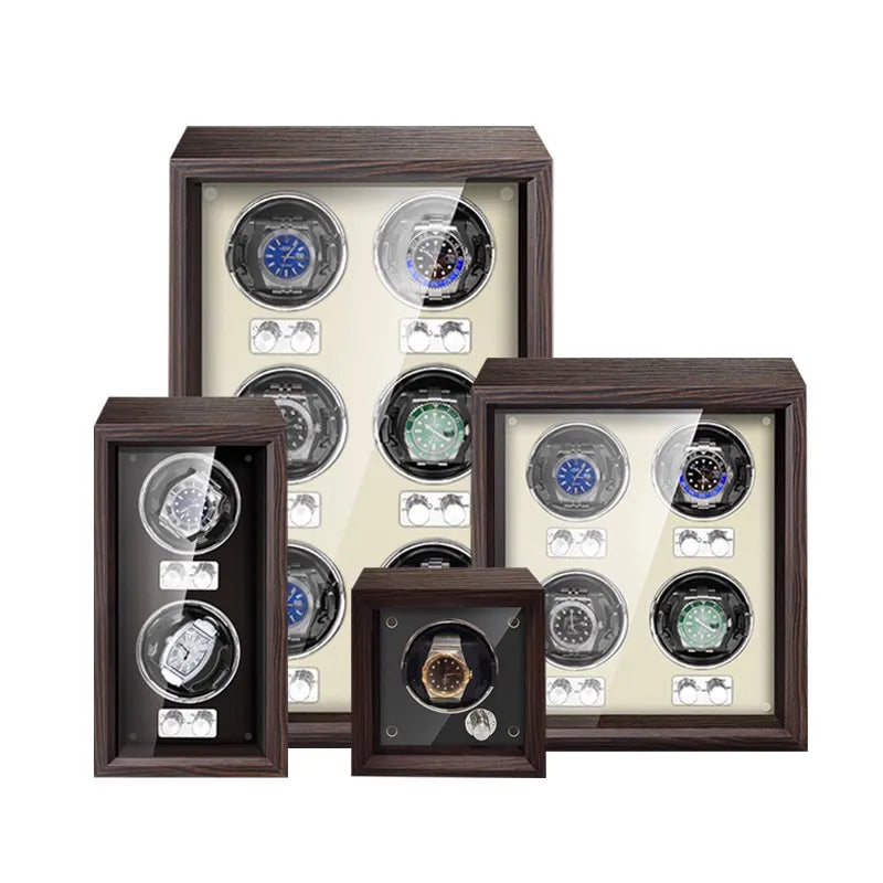 IBBETON Luxury Wood Watch Winder – High-End Automatic Watch Box (2/4/6 Slots) with Mabuchi Mute Motor & Storage Cabinet
